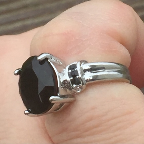 Black Sapphire white gold fashion ring - Picture 8 of 8